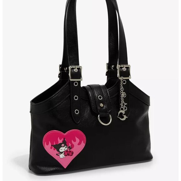 Kuromi Pink Flame Heart Shoulder Bag - NEW - Picture 2 of 4